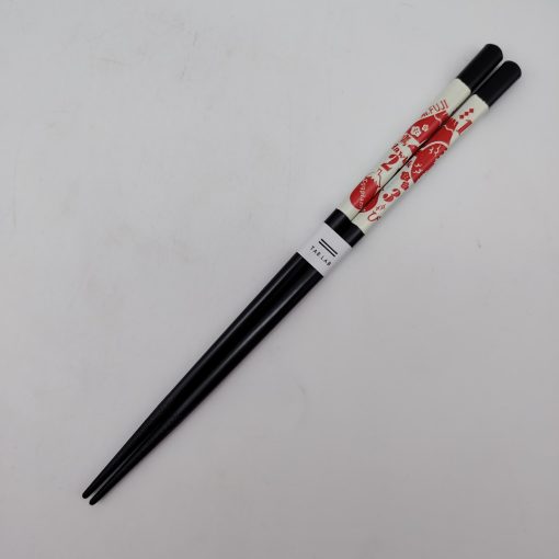 Bacchette giapponesi in legno con motivi tradizionali 23cm - rosso