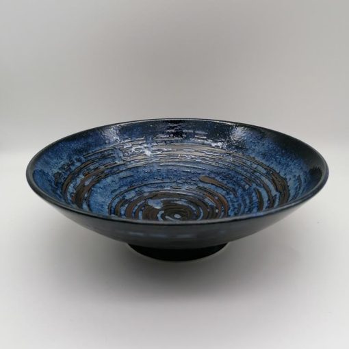 Ciotola da ramen blu con spirali nere 900ml