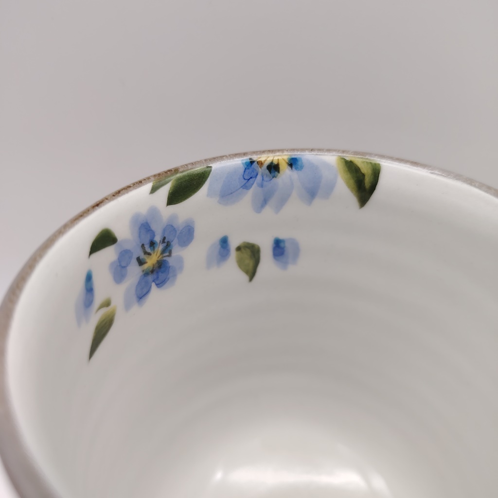 Coppia di tazze in ceramica Kyoyaki - Hanazakura - immagine 6