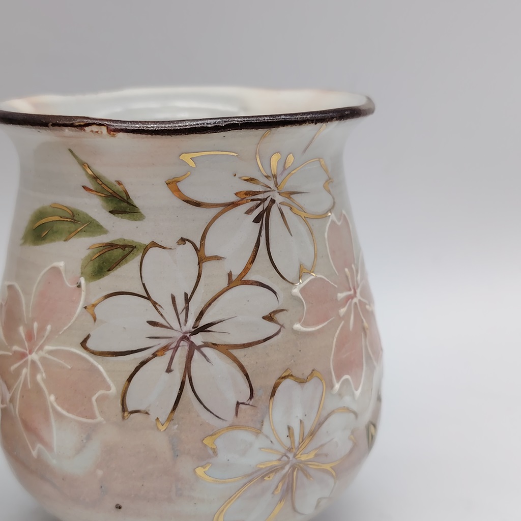 Coppia di tazze in ceramica Kyoyaki - Sakura - immagine 6