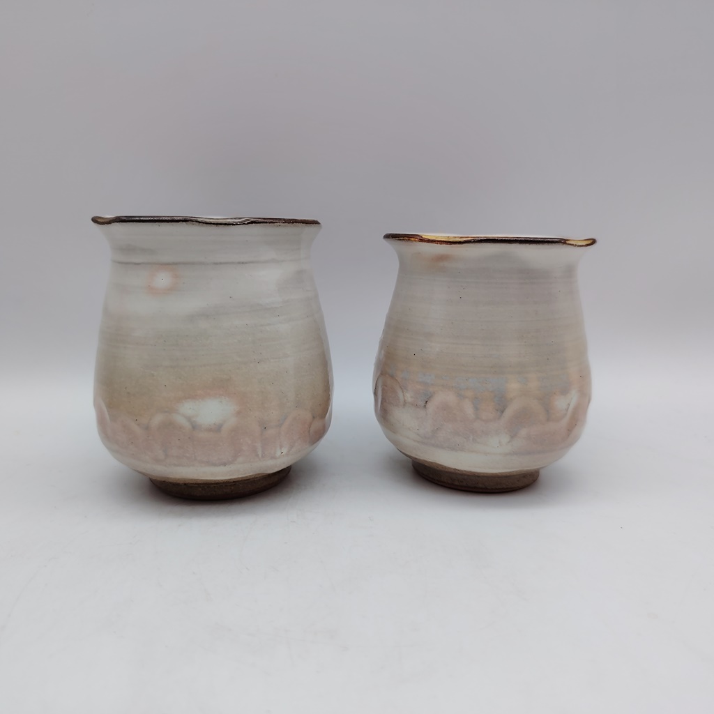 Coppia di tazze in ceramica Kyoyaki - Sakura - immagine 2