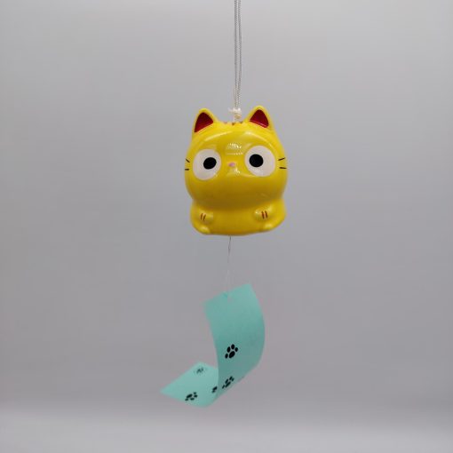 Furin giapponese in ceramica - Gatto giallo