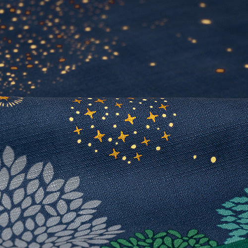 Furoshiki Hime Musubi - Foresta stellata in cotone organico blu notte | 70cm - immagine 2