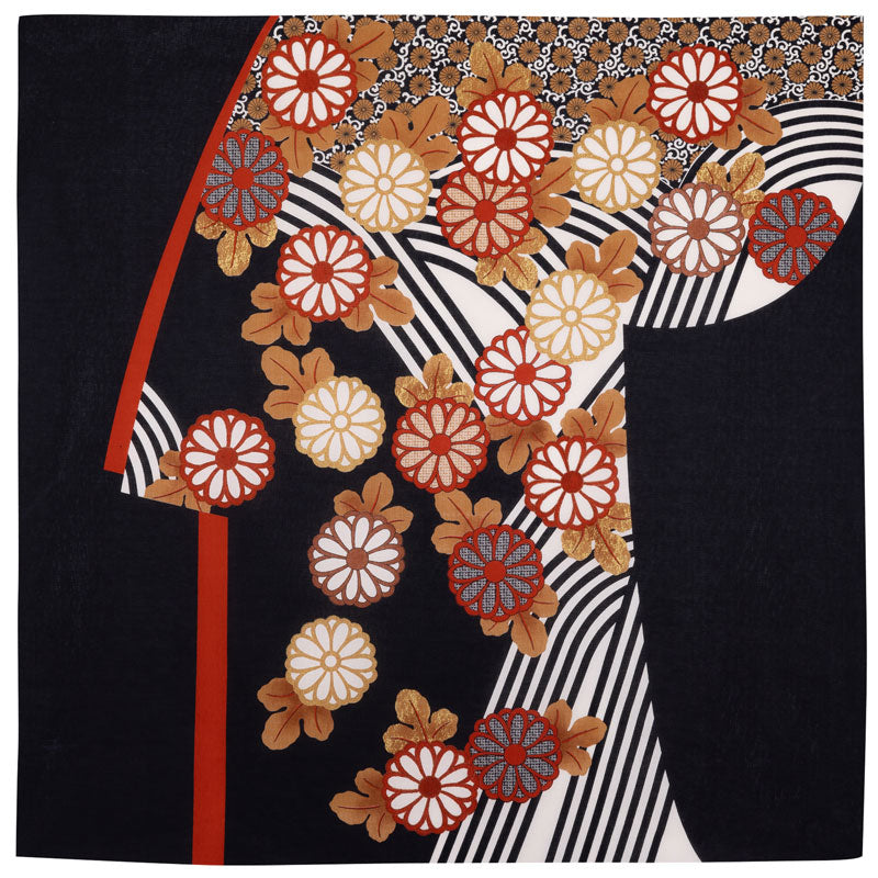 Furoshiki Setsugekka Kimono con Crisantemi sull’Acqua - 120cm - immagine 6