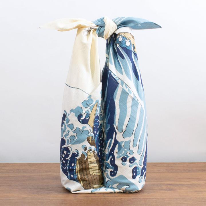 Furoshiki Ukiyo-e Hokusai "La grande onda" 104cm - immagine 4