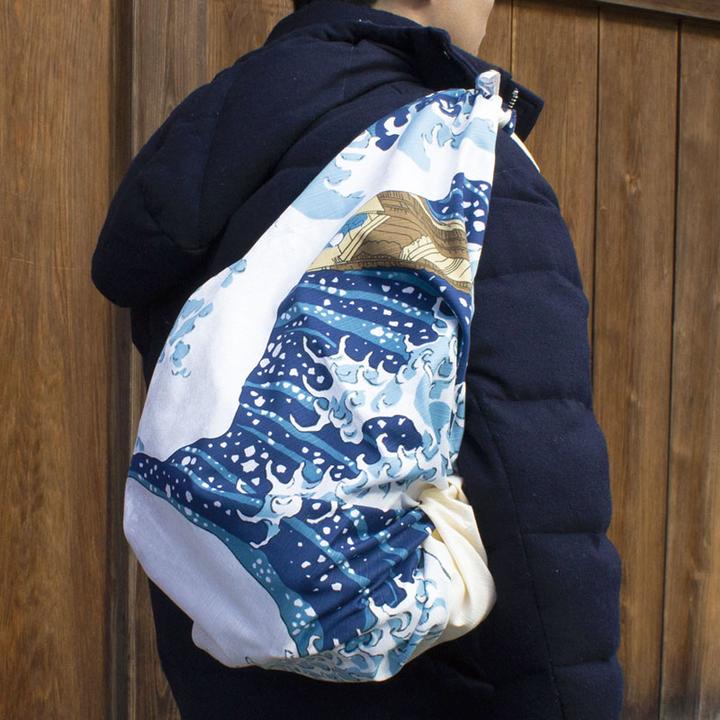 Furoshiki Ukiyo-e Hokusai "La grande onda" 104cm - immagine 9