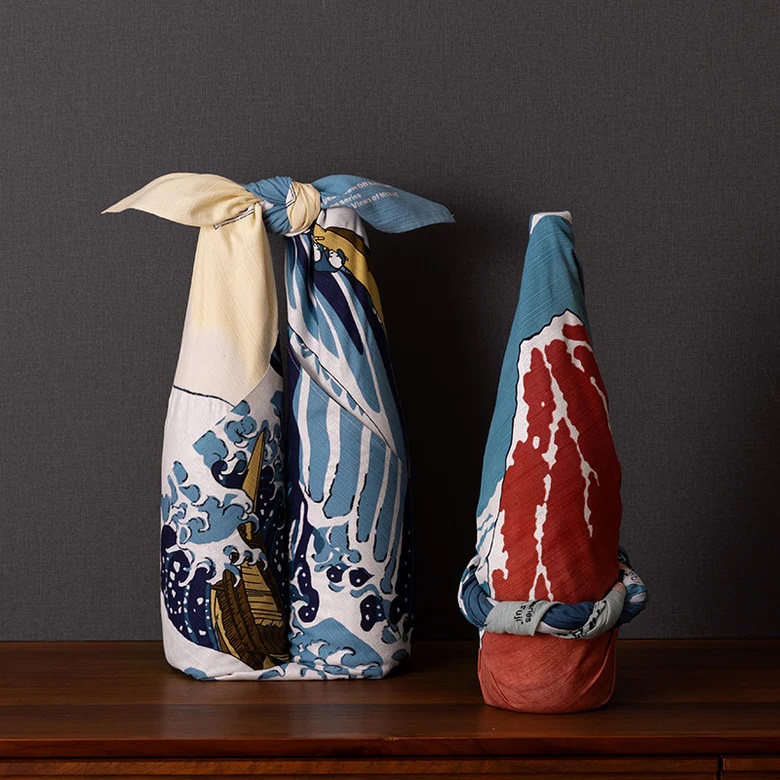 Furoshiki Ukiyo-e Hokusai "La grande onda" 70cm - immagine 2