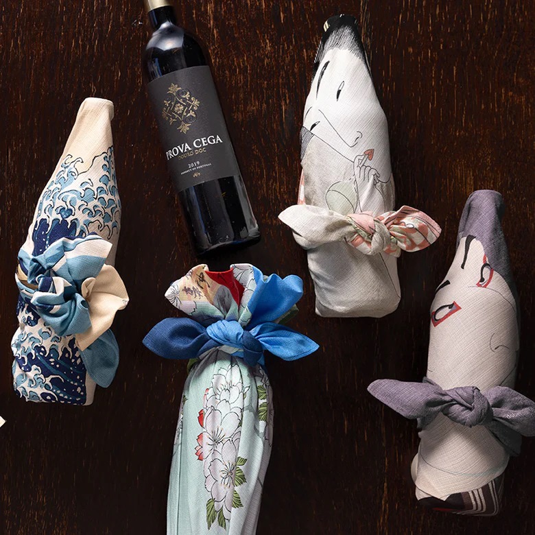 Furoshiki Ukiyo-e con Santuario Suijin e Massaki sul fiume Sumida 70cm - immagine 4