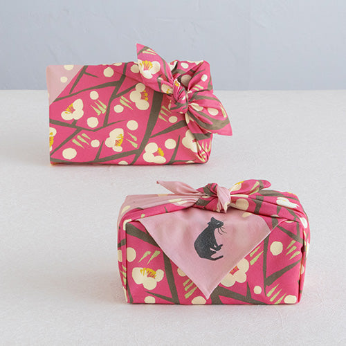 Furoshiki Yumeji Takehisa - Camelia e gatto rosa | 48cm - immagine 2