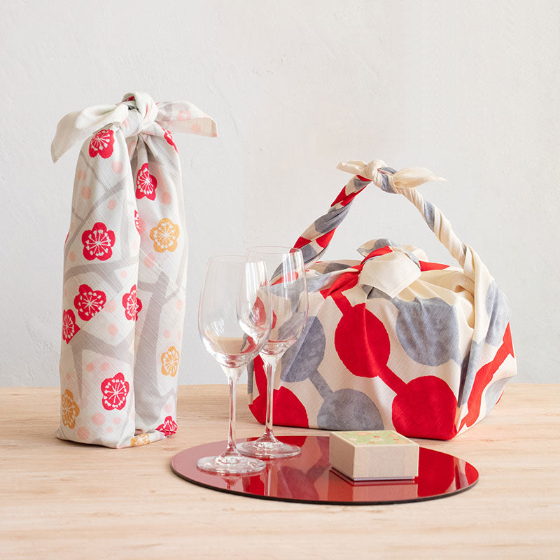 Furoshiki Yumeji Takehisa | Tsunagi-Dango rosso - 90cm - immagine 3