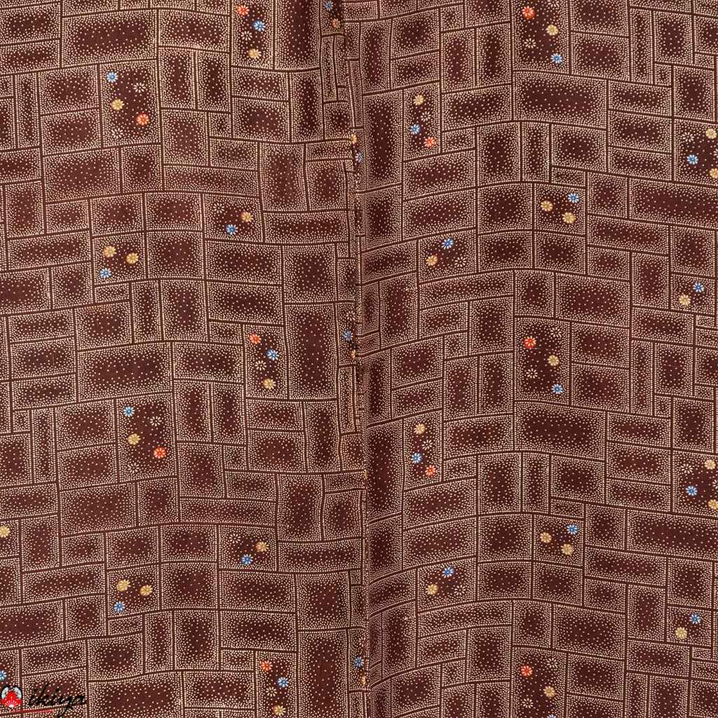 Haori da donna in raso di seta bordeaux a quadri - immagine 2
