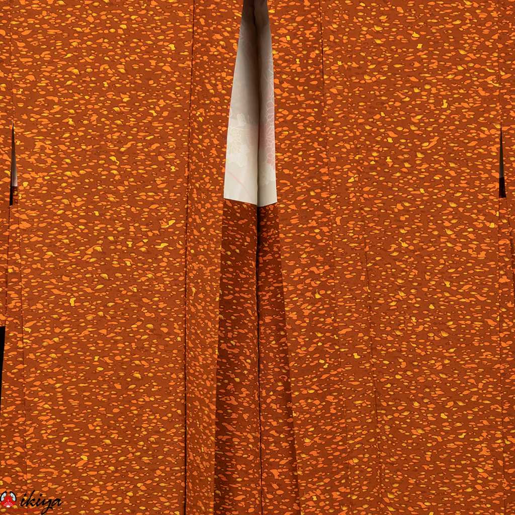 Haori da donna in seta marrone a pois colorati - immagine 2