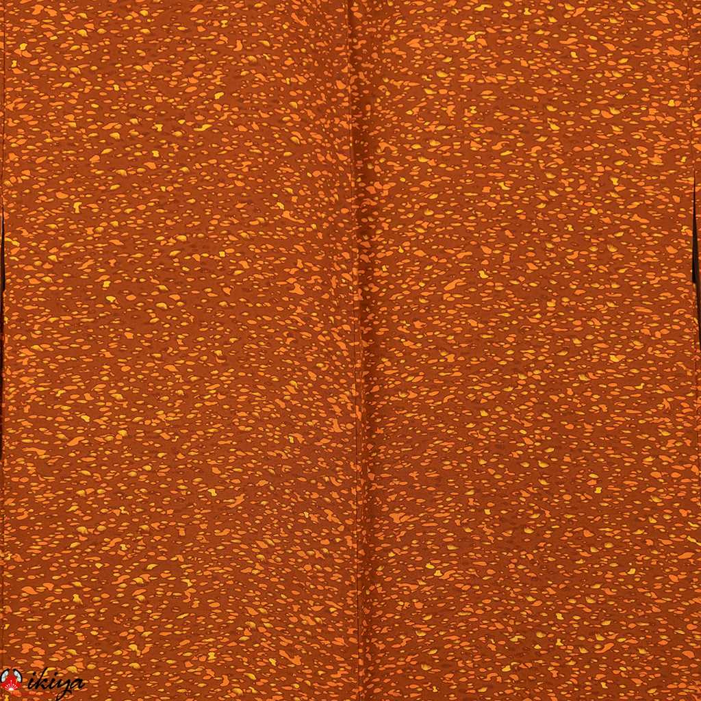 Haori da donna in seta marrone a pois colorati - immagine 4
