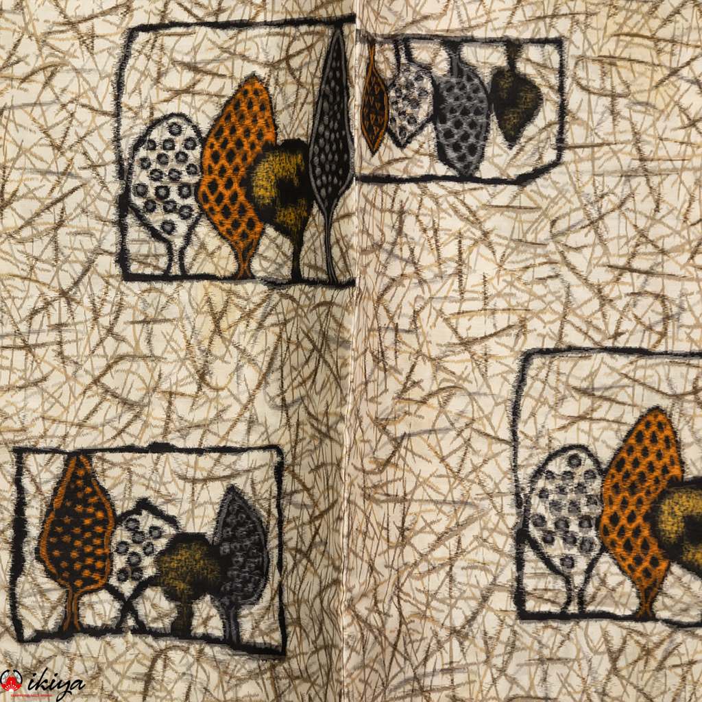 Haori da donna in seta "meisen" con alberi stilizzati - immagine 2