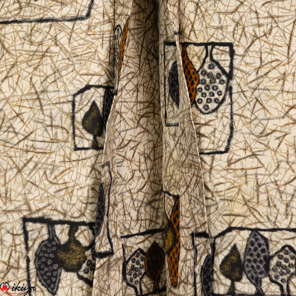 Haori da donna in seta "meisen" con alberi stilizzati - immagine 3