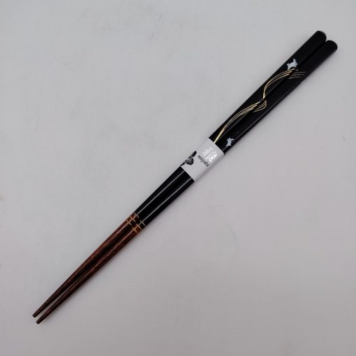 Hashi, bacchette giapponesi nere in legno con coniglietti 23cm