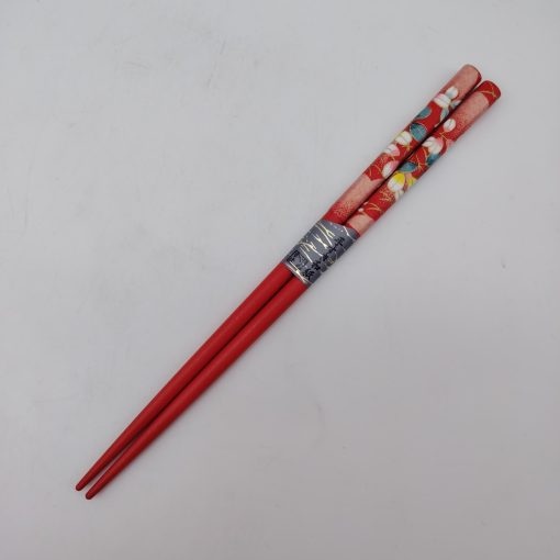 Hashi, bacchette giapponesi rosse in legno con "hagi" 21cm