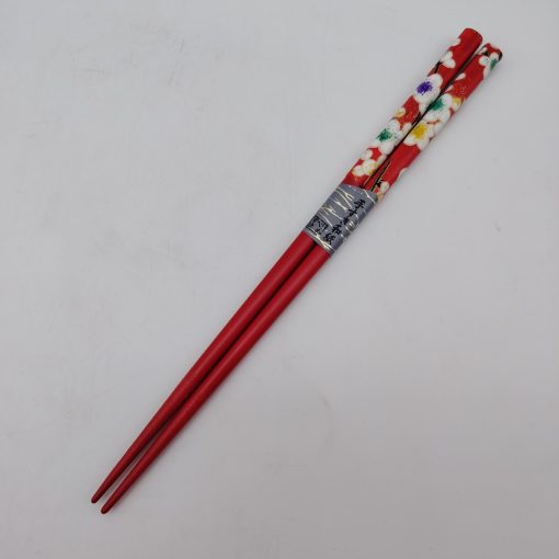Hashi, bacchette giapponesi rosse in legno con "ume" 21cm