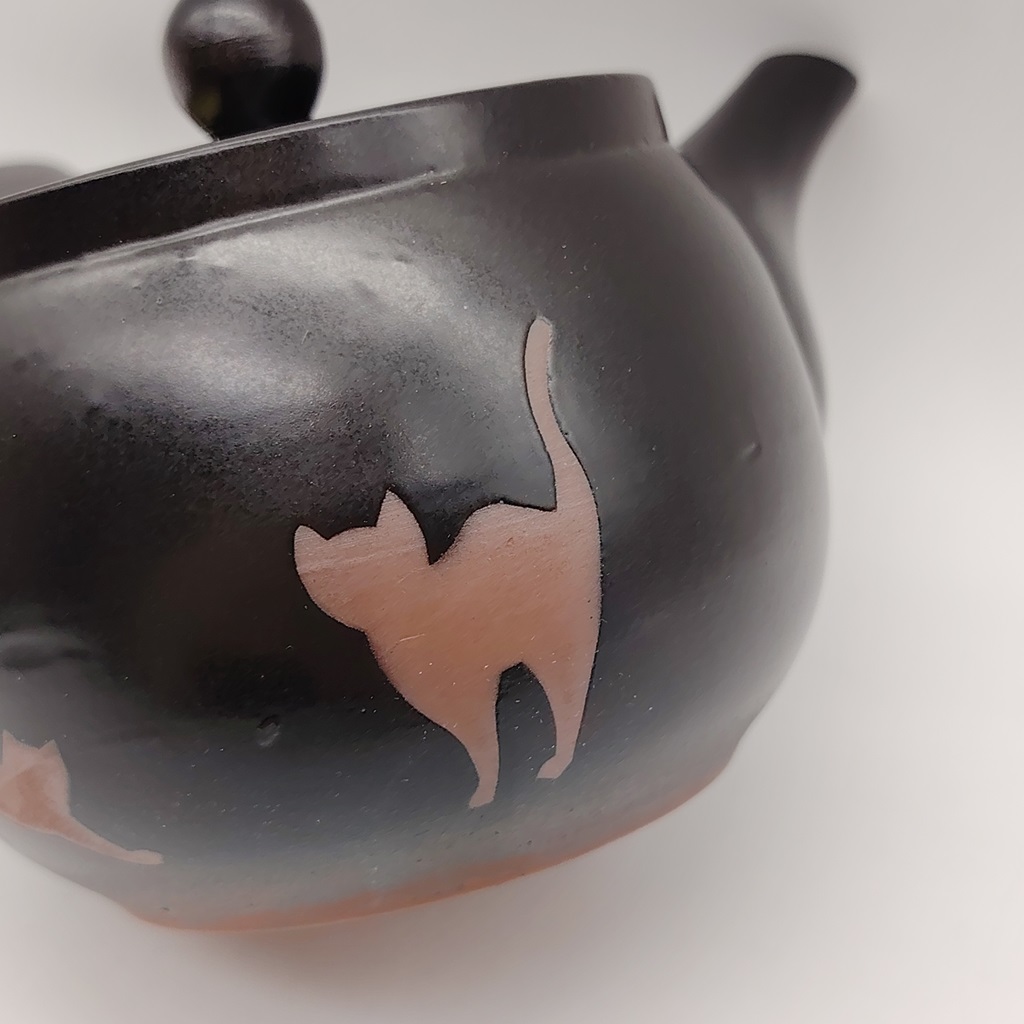 Kyusu nera con gattini - 270ml - immagine 4