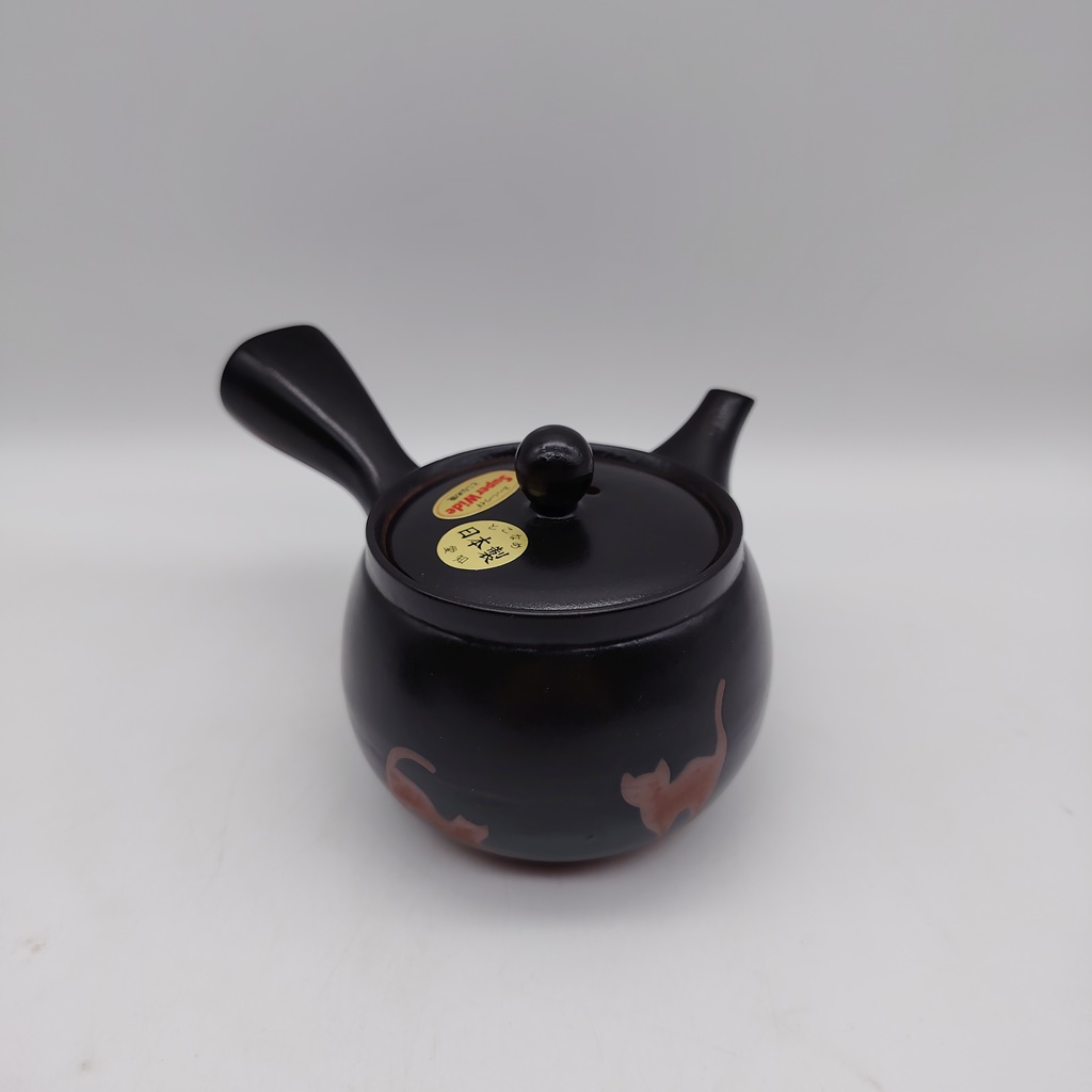 Kyusu nera con gattini - 270ml - immagine 2