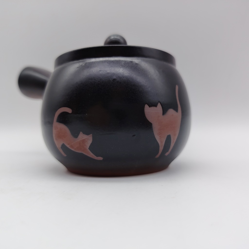 Kyusu nera con gattini - 270ml - immagine 5