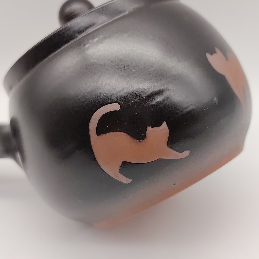 Kyusu nera con gattini - 270ml - immagine 6