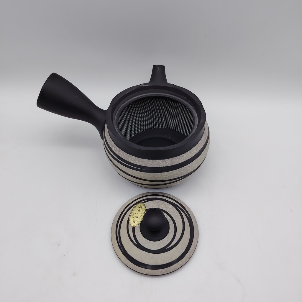 Kyusu nera con spirali grigie - 340ml - immagine 2