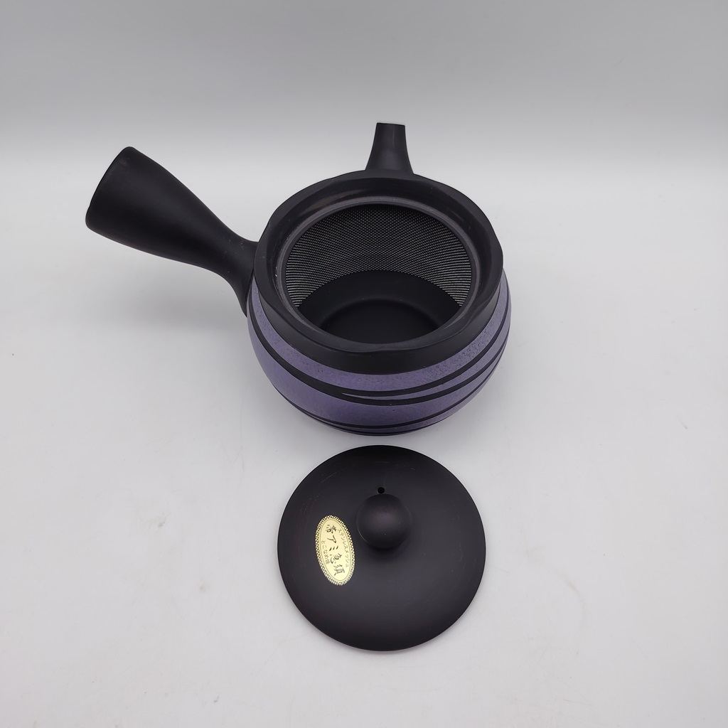 Kyusu nera con spirali viola - 340ml - immagine 2