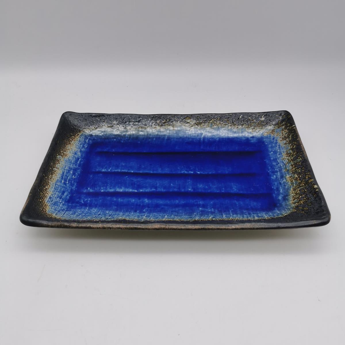 Piatto rettangolare da sushi blu oltremare