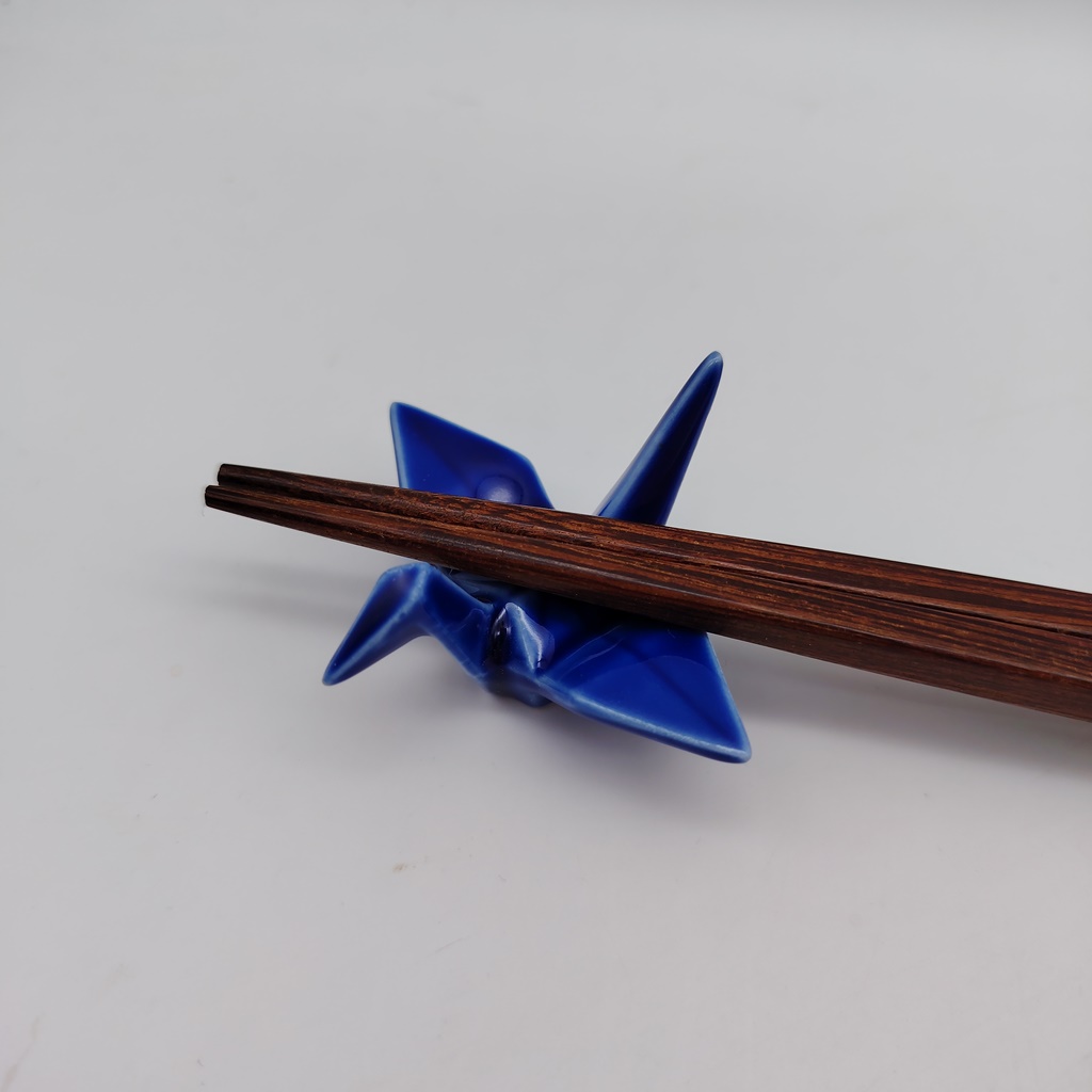 Poggiabacchette "Gru Origami" blu - immagine 2
