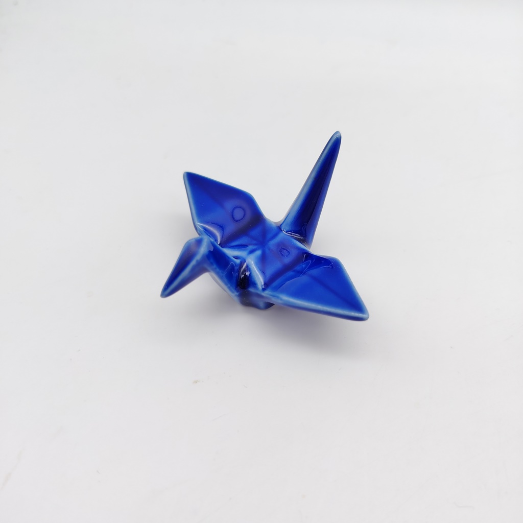 Poggiabacchette "Gru Origami" blu