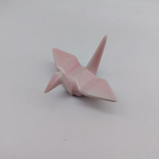 Poggiabacchette "Gru Origami" rosa