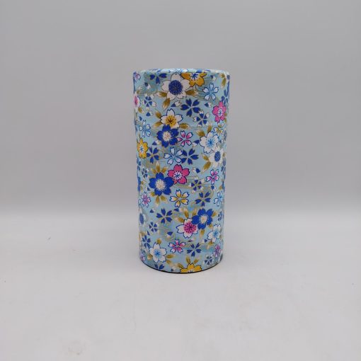 Porta tè in carta washi L - azzurro con sakura colorati