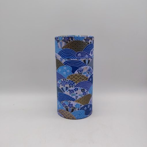 Porta tè in carta washi L - blu con onde