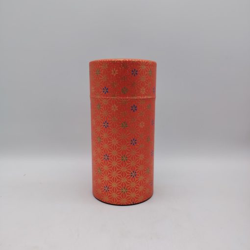 Porta tè in carta washi L - rosso con Asanoha