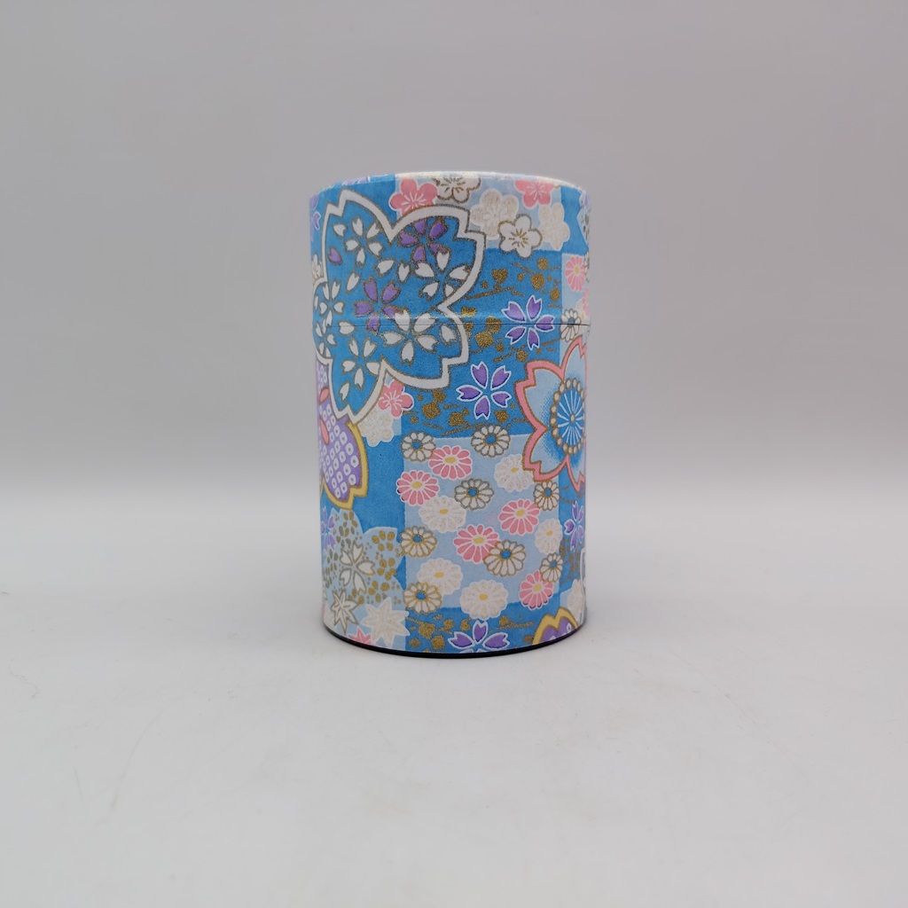 Porta tè in carta washi M - azzurro con fiori stagionali