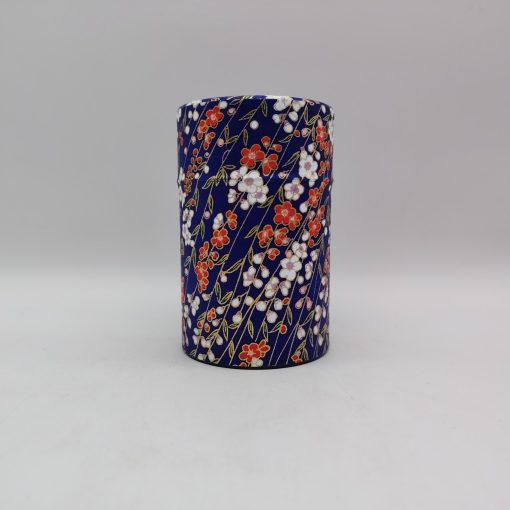 Porta tè in carta washi M - blu con fiori di pruno