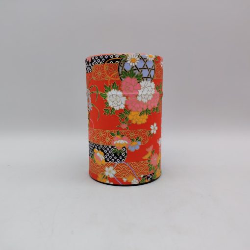 Porta tè in carta washi M - rosso con cesti di fiori