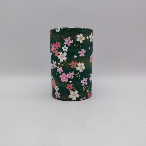 Porta tè in carta washi M - verde scuro con sakura