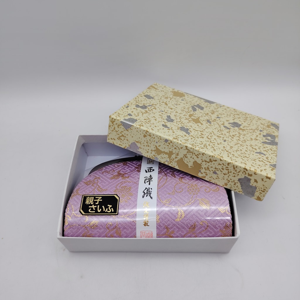 Portamonete artigianale da Kyoto L - Rosa broccato oro - immagine 5