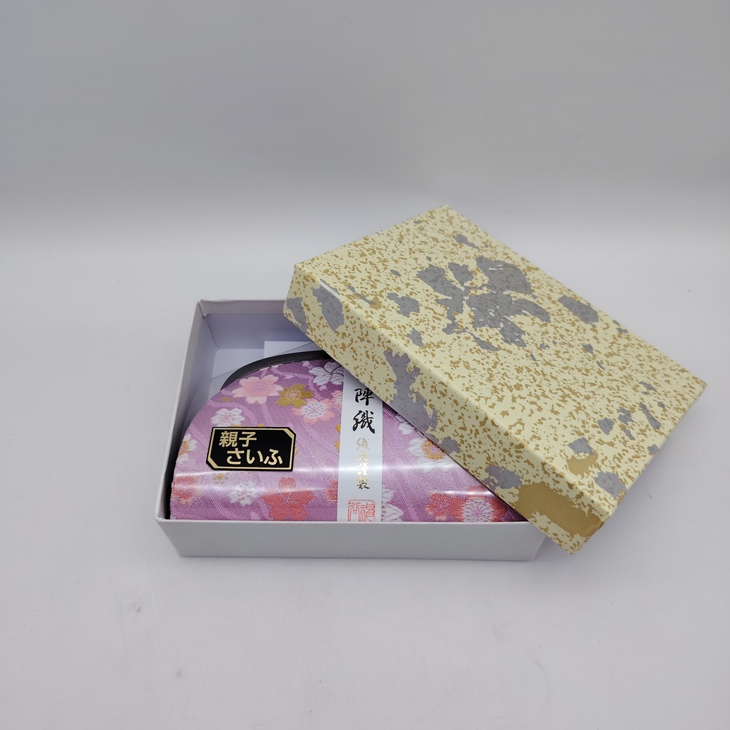Portamonete artigianale da Kyoto L - Rosa con sakura - immagine 5