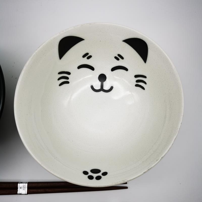 Set ciotole da domburi Maneki Neko bianco/nero - immagine 3