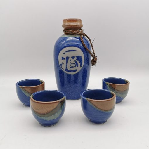Set da sake blu/marrone