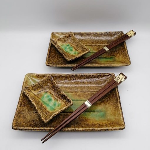 Set da sushi per 2 persone marrone e verde