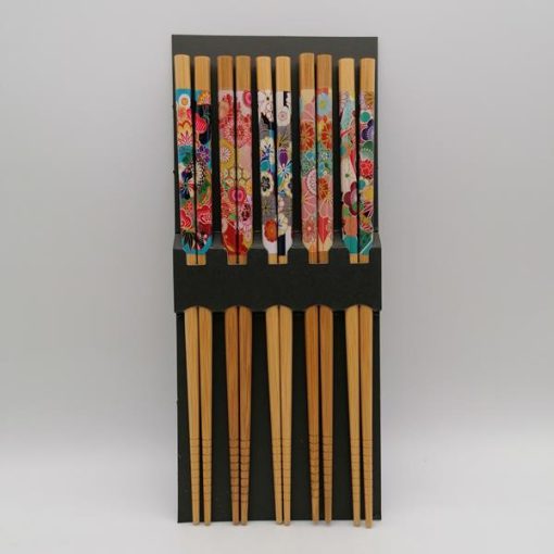 Set di 5 bacchette in bambù Kimono