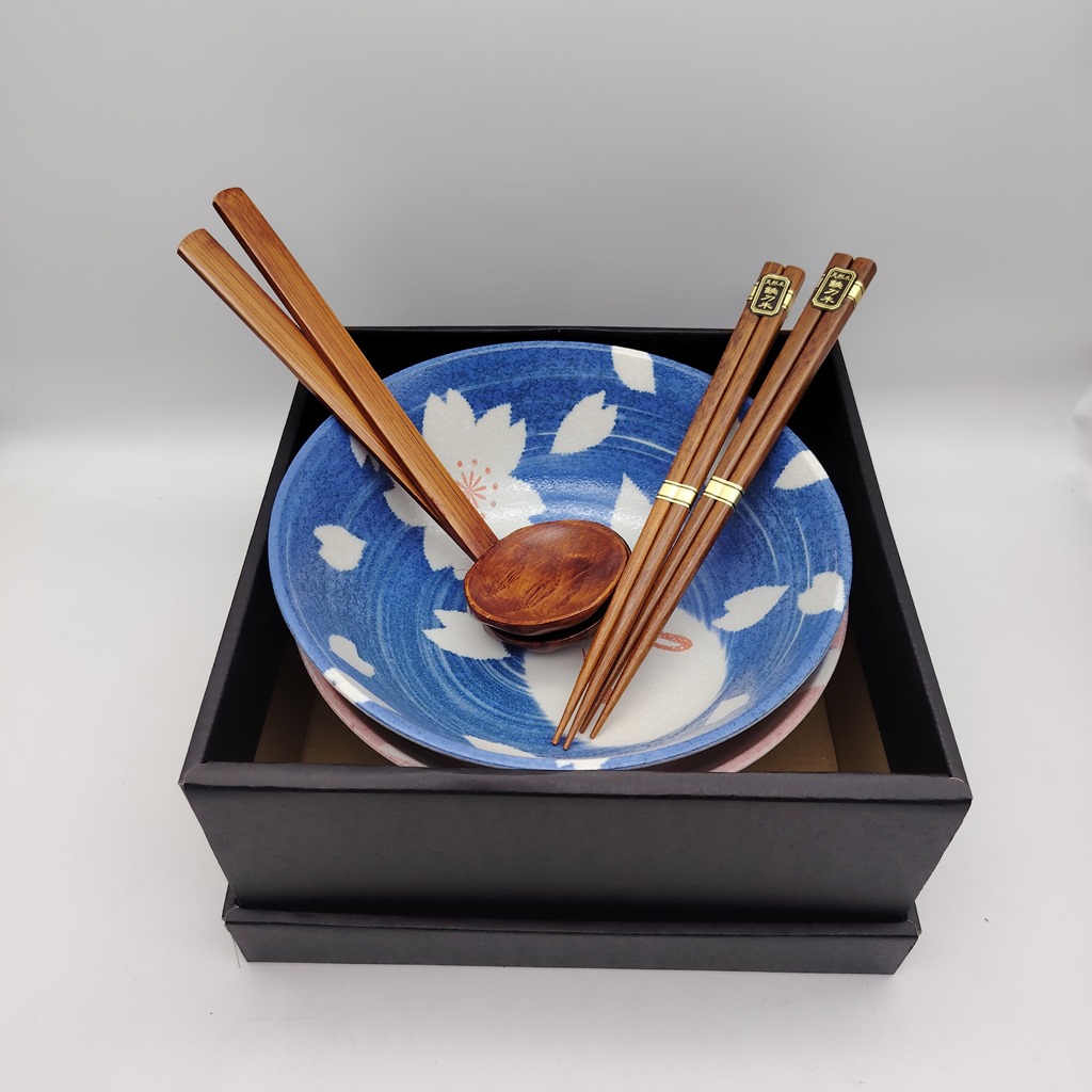 Set di due ciotole da ramen rosa e blu con coniglietti - immagine 2