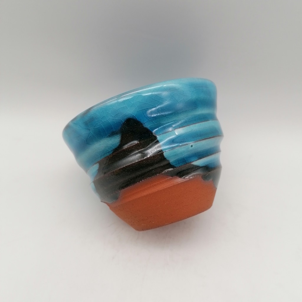 Tazza in ceramica artigianale da Kyoto "Ninshu Soku Blue" - immagine 3